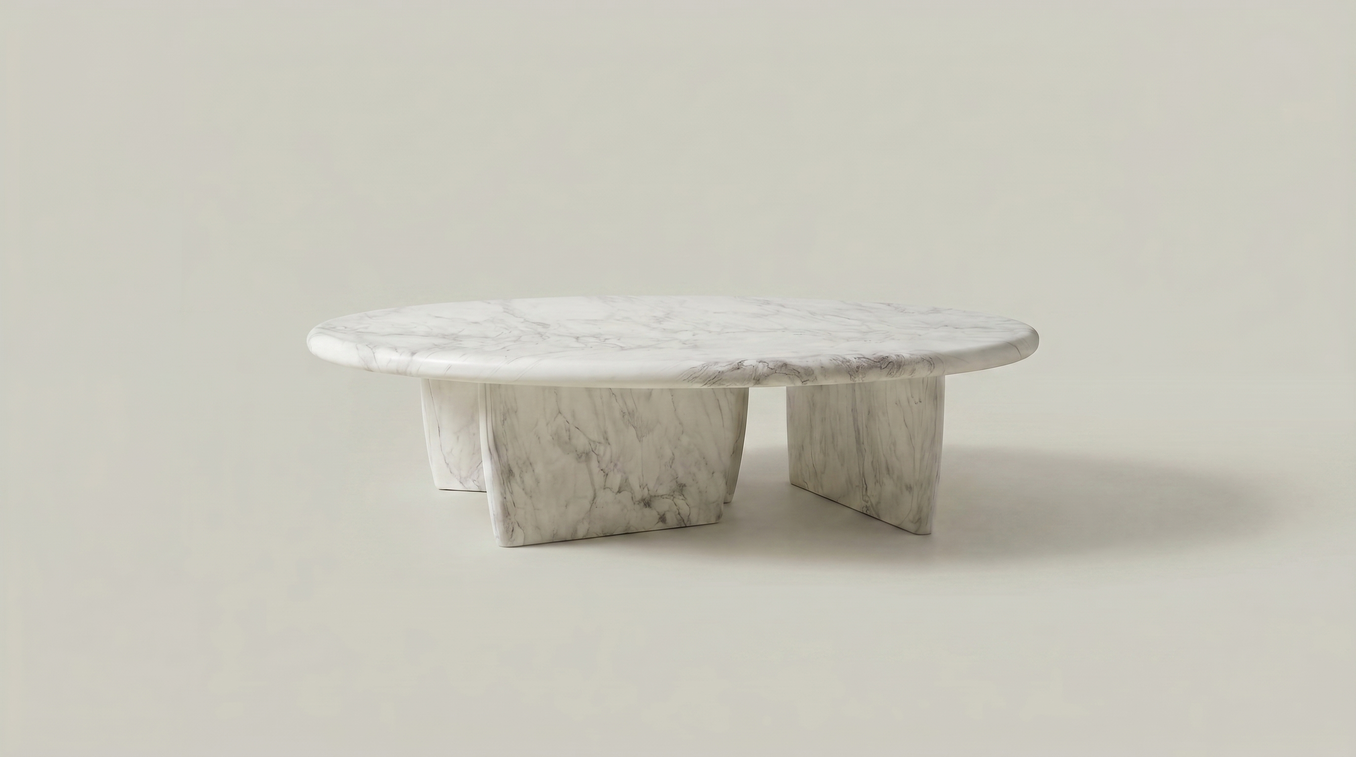 Del Mar Cast Coffee Table - White Marbled