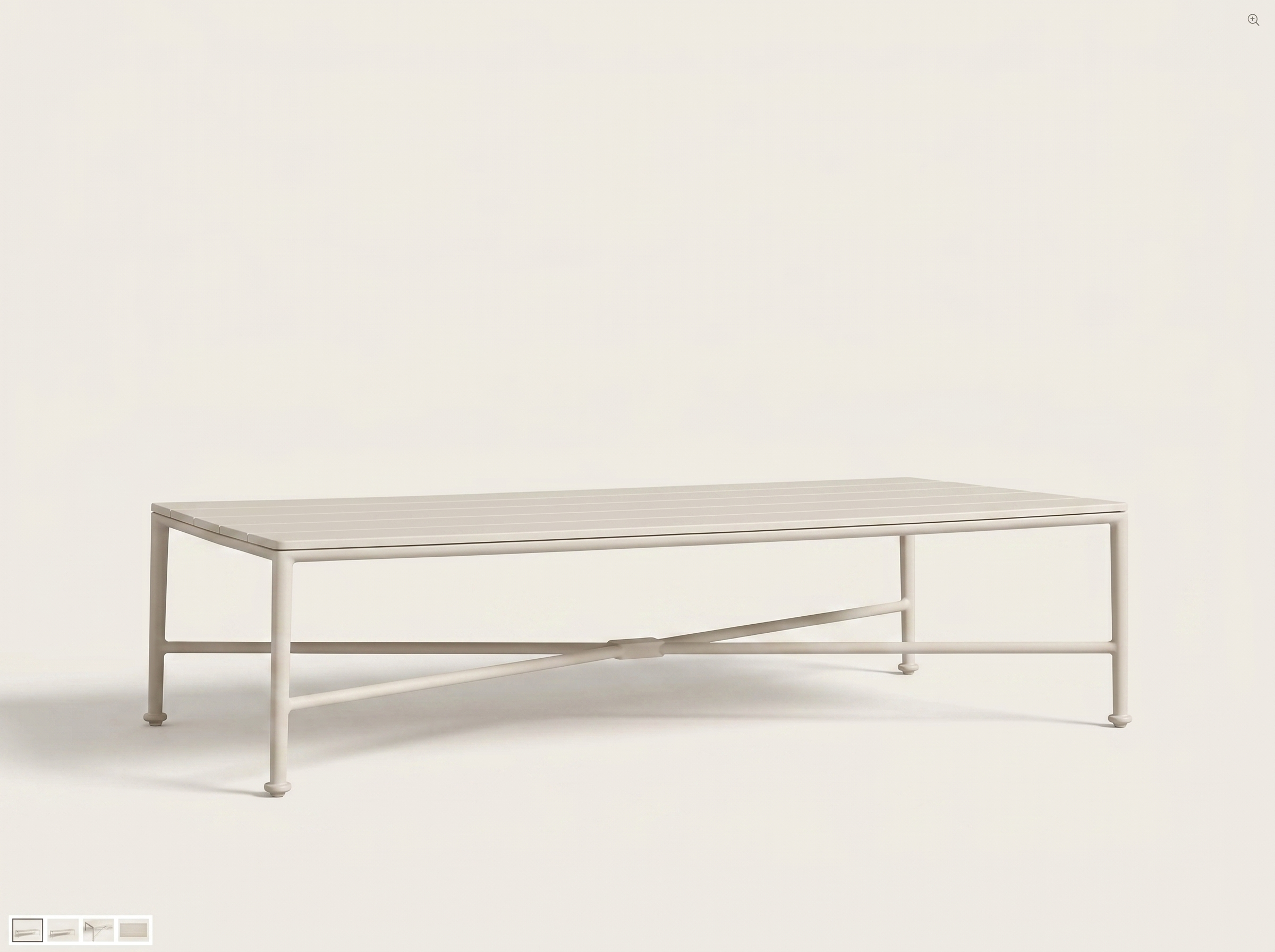 Borrego Outdoor Coffee Table in Bone White