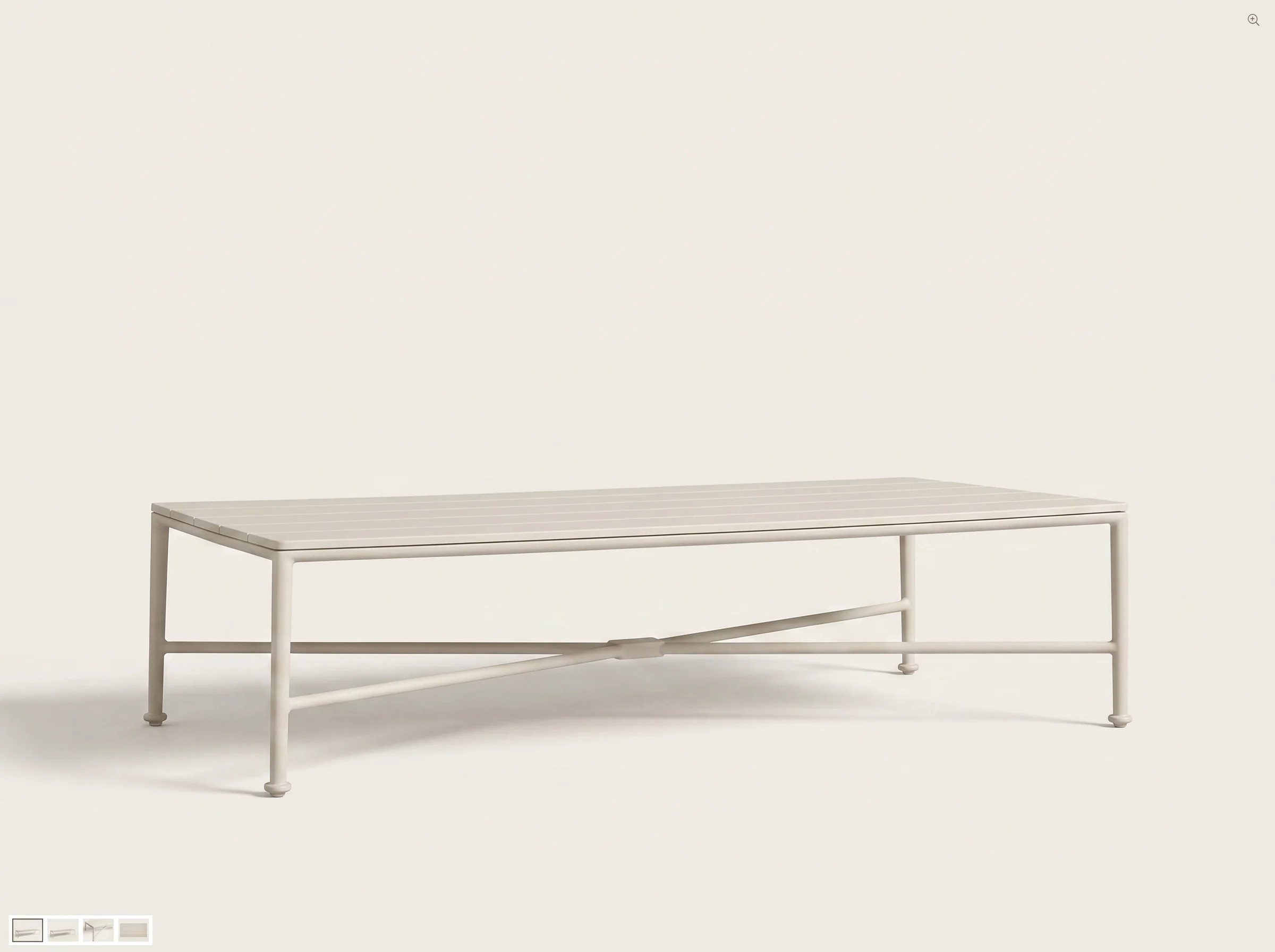 Borrego Outdoor Coffee Table in Bone White