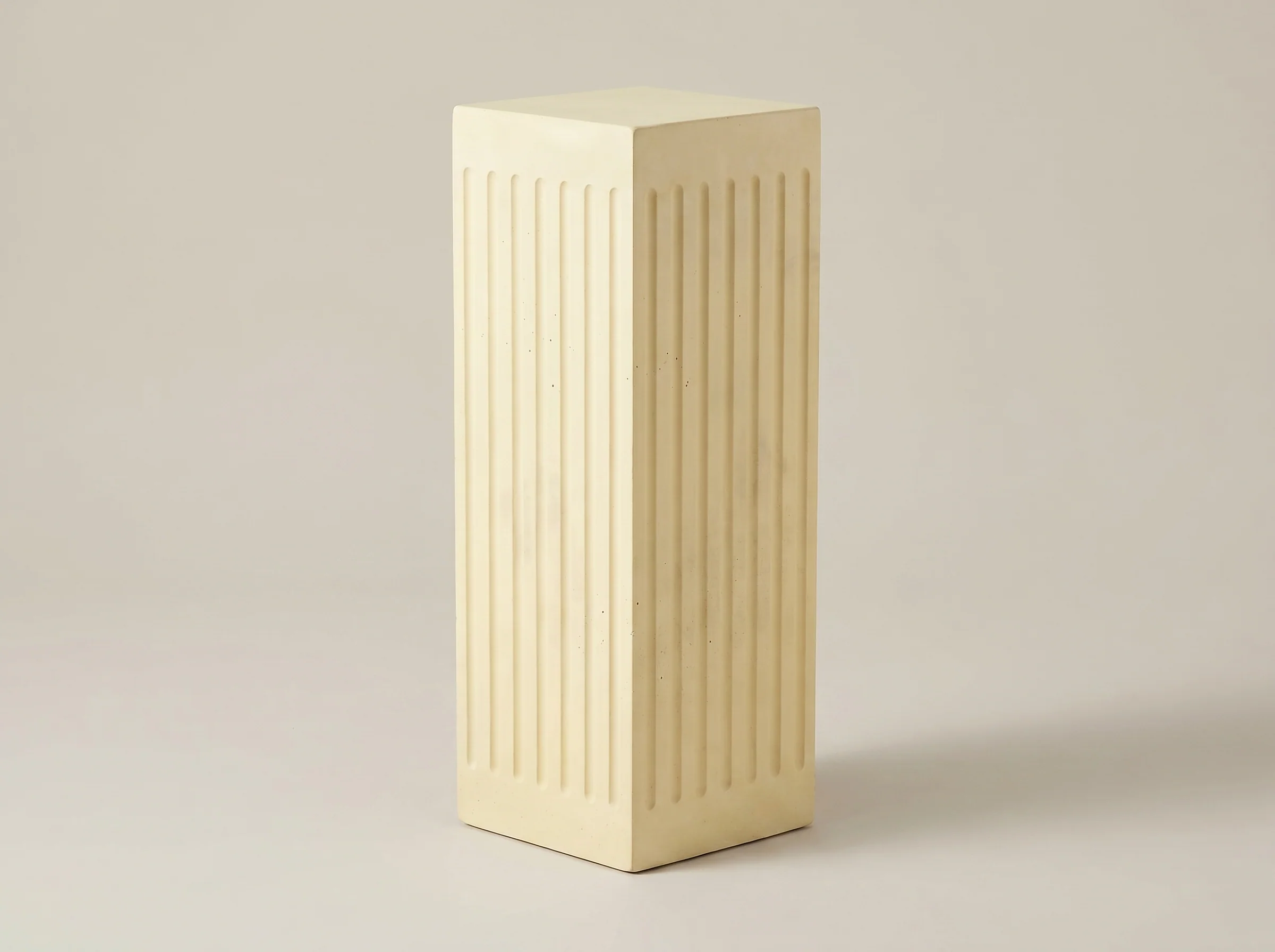 Coronado Fluted Concrete Side Table in Cream Cement