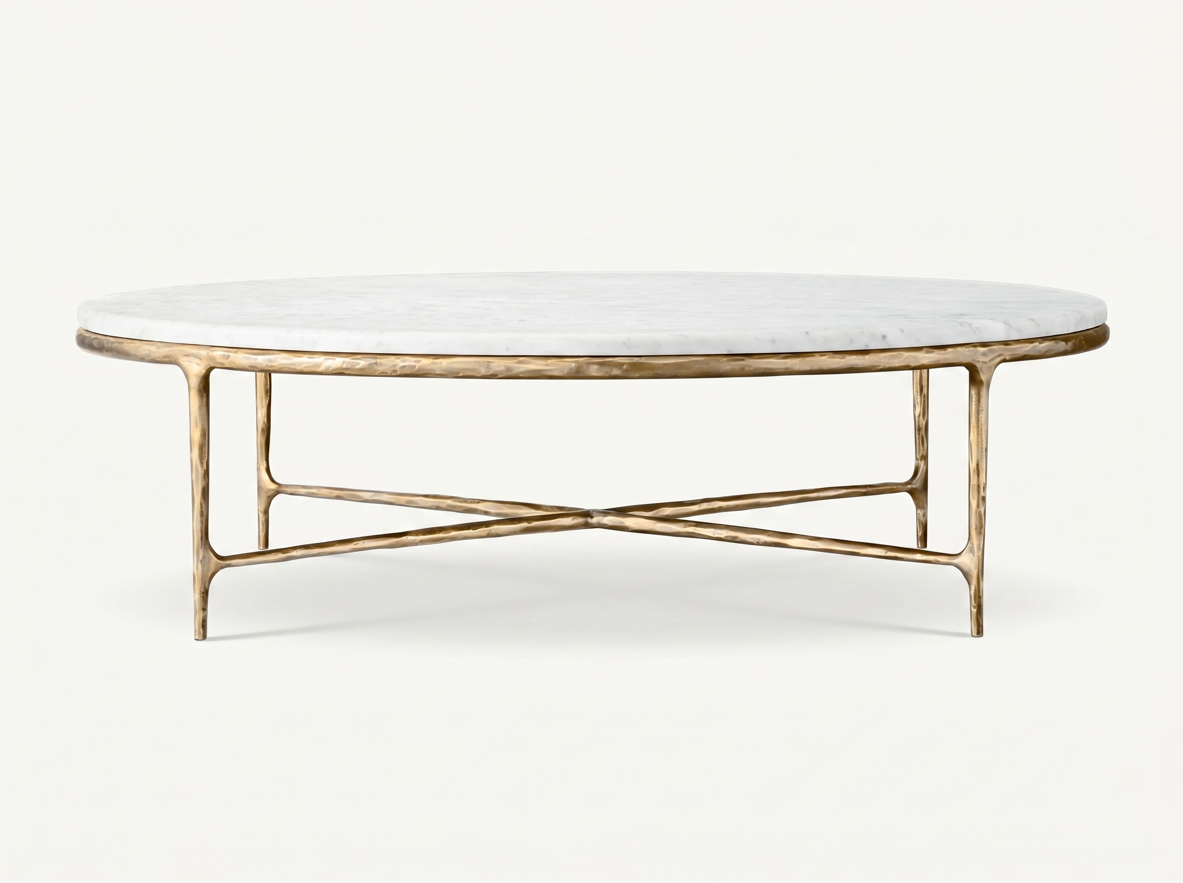 Cortez Round Forged Marble Coffee Table