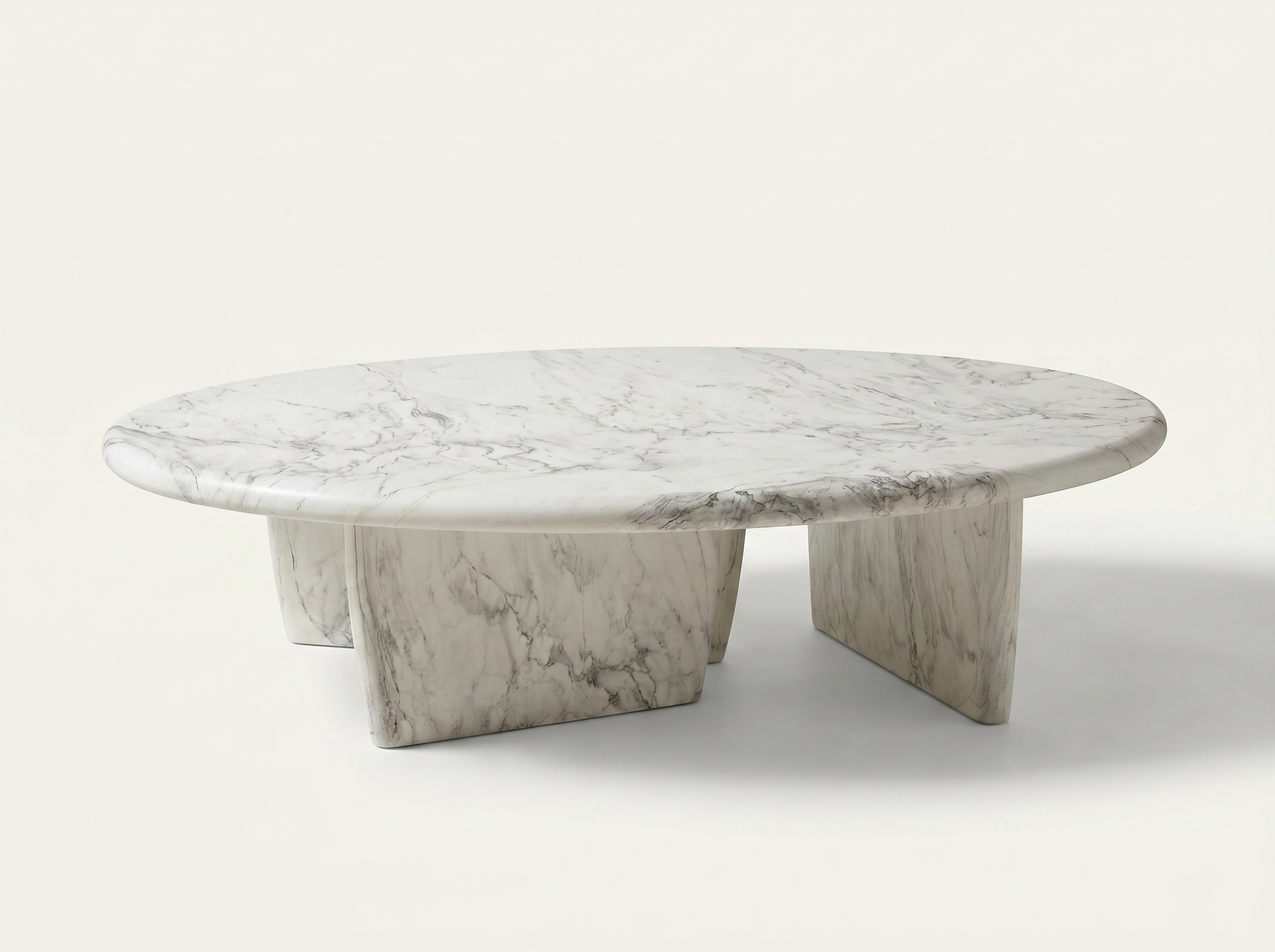 Del Mar Cast Coffee Table in White Marbled